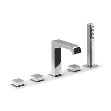 Bateria wannowa 5-elementowa ze słuchawką Sapho Infinity IFTECH5 chrom