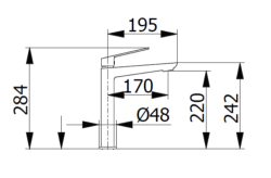Bateria umywalkowa stojąca 28,4 cm wysoka bez korka Demm Sleek 9914 czarny mat