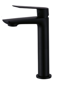 Bateria umywalkowa stojąca 28,4 cm wysoka bez korka Demm Sleek 9914 czarny mat