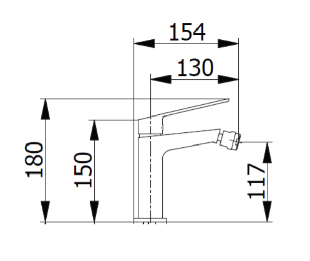Bateria bidetowa 18 cm bez korka Demm Sleek 9920 chrom