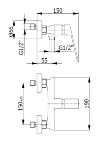 Bateria prysznicowa solo Demm Sleek 9930 chrom