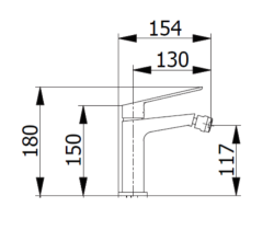 Bateria bidetowa 18 cm z korkiem klik-klak Demm Sleek 9920 czarny mat