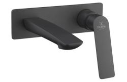 Bateria umywalkowa podtynkowa 20x6 cm Demm Sleek 9918 czarny mat
