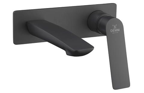 Bateria umywalkowa podtynkowa 20x6 cm Demm Sleek 9918 czarny mat