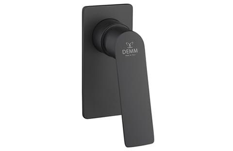 Bateria prysznicowa podtynkowa 1-drożna 6x13,4 cm Demm Sleek 9940 czarny mat