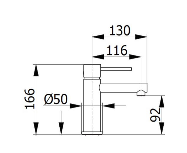 Bateria umywalkowa stojąca 16,6 cm bez korka Demm Spike 6810 chrom