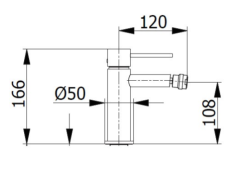 Bateria bidetowa 16,6 cm z korkiem klik-klak Demm Spike 6820 chrom