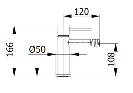 Bateria bidetowa 16,6 cm z korkiem klik-klak Demm Spike 6820 chrom