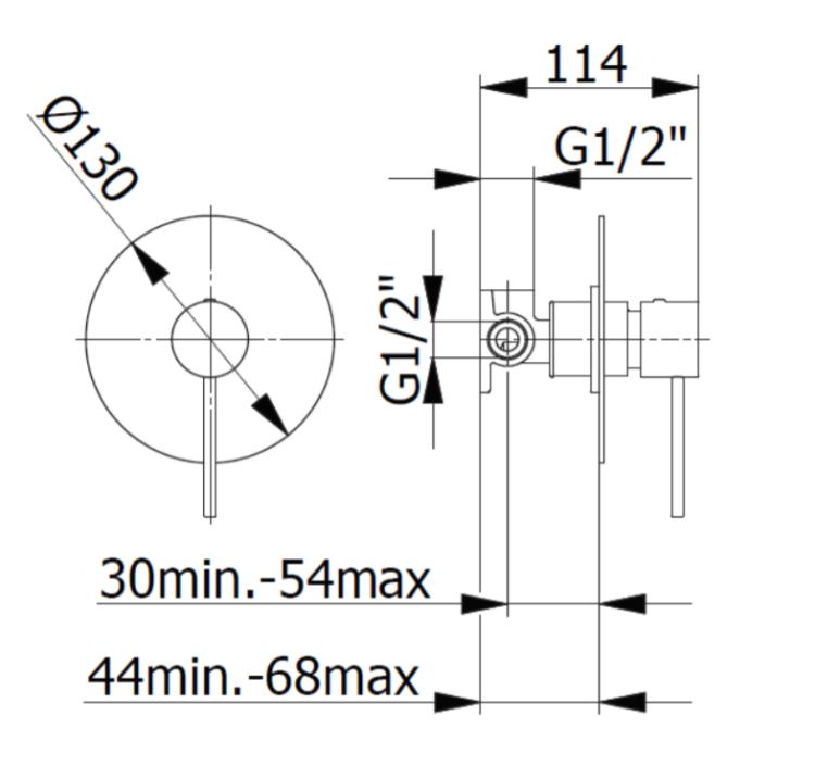 Bateria prysznicowa podtynkowa 13 cm 1-drożna Demm Spike 6840 chrom