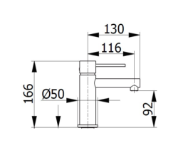 Bateria umywalkowa stojąca 16,6 cm z korkiem Demm Spike 6810/K czarny mat