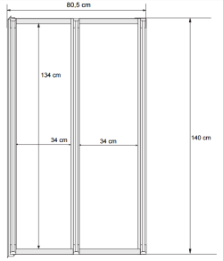 Parawan nawannowy 80,5x140 cm Besco Ambition Premium 2 rys. tech.
