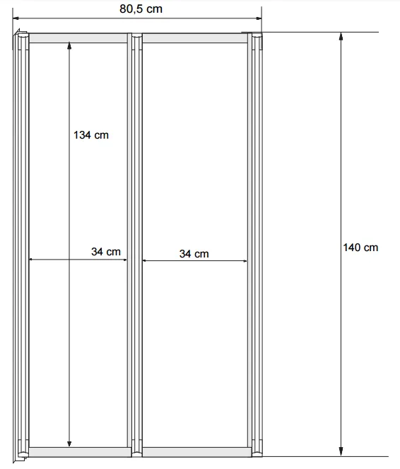 Parawan nawannowy 80,5x140 cm Besco Ambition Premium 2 rys. tech.