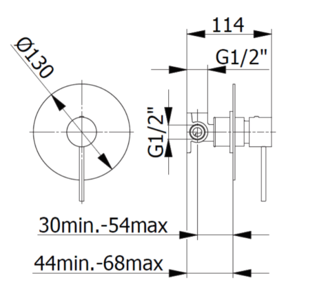 Przejdź do produktu Bateria prysznicowa podtynkowa 13 cm 1-drożna Demm Spike 6840 czarny mat