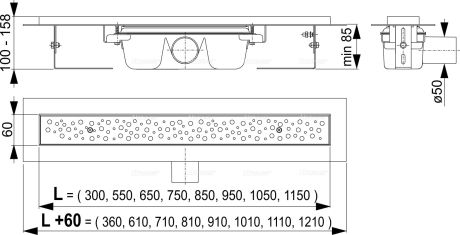 Przejdź do produktu Wzmacniany odpływ liniowy z rusztem 30 cm ze stali nierdzewnej Alca APZ11-300