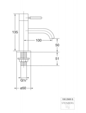 Przejdź do produktu Bateria umywalkowa stojąca 13,5 cm Steinberg 100 2500S czarny mat