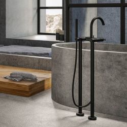 Bateria wannowa wolnostojąca 95 cm ze słuchawką prysznicową Steinberg 100 1162S czarny mat