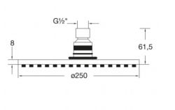 Deszczownica okrągła 25 cm Steinberg 100 1686S czarny mat