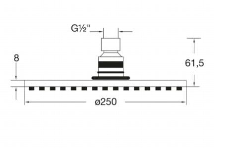 Deszczownica okrągła 25 cm Steinberg 100 1686S czarny mat