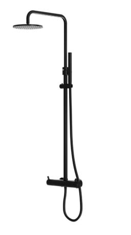 Przejdź do produktu Kolumna prysznicowa ze słuchawką prysznicową i deszczownicą Steinberg 100 2721S czarny mat