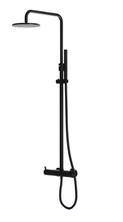 Kolumna prysznicowa ze słuchawką prysznicową i deszczownicą Steinberg 100 2721S czarny mat