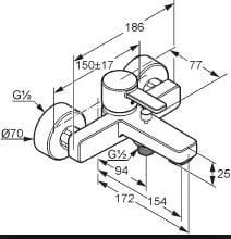 Przejdź do produktu Bateria wannowo - natryskowa ścienna Kludi Zenta 386708675 czarna