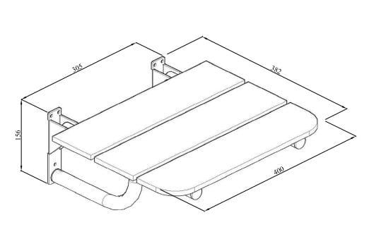 Siedzisko prysznicowe Andex 815CC rysunek techniczny