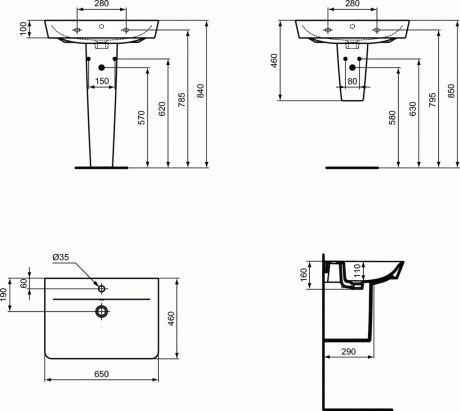 Przejdź do produktu Umywalka 65x46 cm Ideal Standard Connect Air E074101