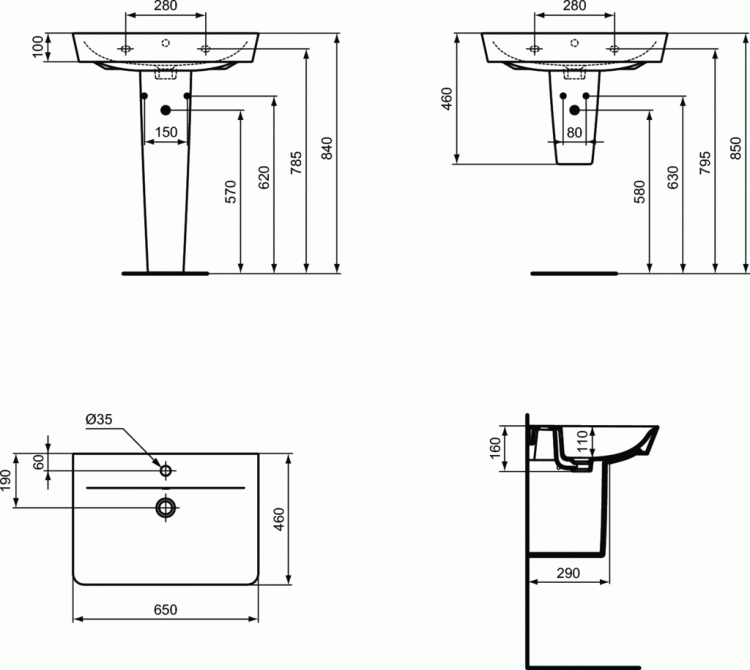 Umywalka 65x46 cm Ideal Standard Connect Air E074101