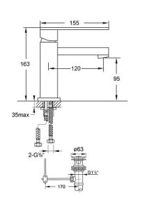 Bateria umywalkowa Steinberg seria 160 chrom 1601000 