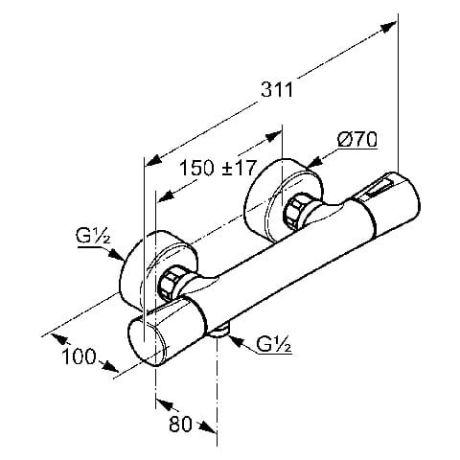 Przejdź do produktu Bateria prysznicowa ścienna termostatyczna Kludi Zenta 351008638 czarna 