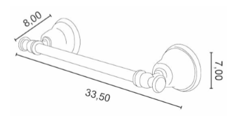 Akcesoria łazienkowe krótki wieszak 33,5 cm Gedy Allpe Harmony HA014 chrom