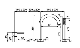 Przejdź do produktu Bateria wannowa 4-otworowa Emmevi Piper chrom 45120CR