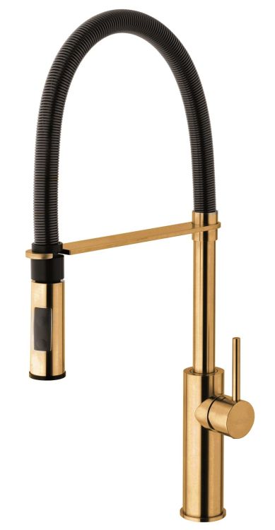 Bateria zlewozmywakowa 52,5 cm Paffoni Light LIG179HGSPNO złoty mat