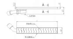 Odpływ liniowy 60 cm Lorac Glass OL- G60 rysunek techniczny