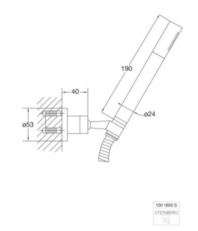 Przejdź do produktu Zestaw prysznicowy słuchawka prysznicowa z wężem i uchwytem punktowym Steinberg 100 1650S czarny mat