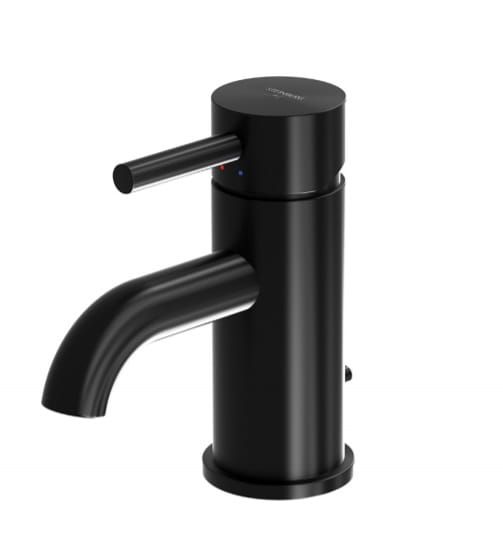 Bateria umywalkowa stojąca 14,9 cm z korkiem Steinberg 100 1000S czarny mat