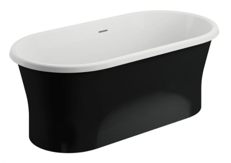 Wanna wolnostojąca 150x75 cm AMONA NERO NEW Polimat 00335 czarny mat