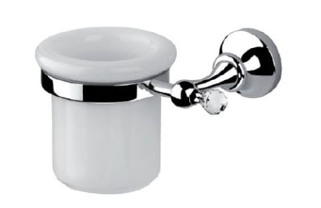 Przejdź do produktu Akcesoria łazienkowe Retro kubek ceramiczny wiszący z kryształem Swarovskiego  Giulini Ibisco Crystal RG1106/S  chrom