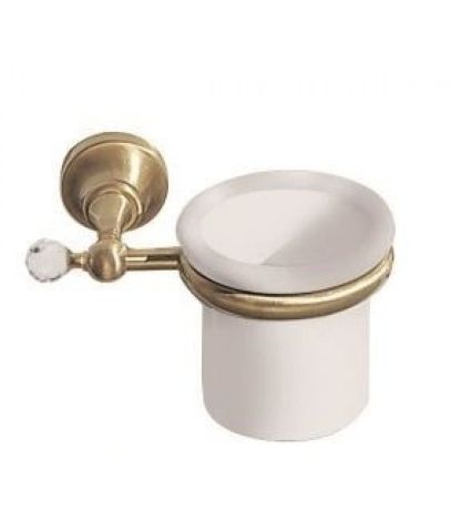 Przejdź do produktu Akcesoria łazienkowe Retro kubek ceramiczny wiszący z kryształem Swarovskiego  Giulini Ibisco Crystal RG1106/S  bronzo