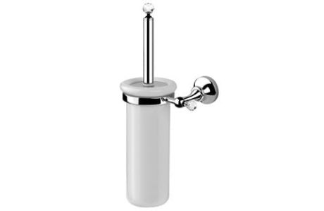 Przejdź do produktu Akcesoria łazienkowe Retro szczotka WC wisząca z kryształem Swarovskiego Giulini Ibisco Crystal RG1133/S chrom