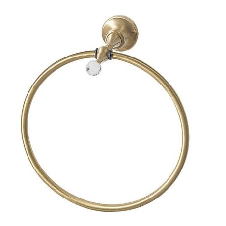 Przejdź do produktu Akcesoria łazienkowe Retro wieszak typu Ring z kryształem Swarovskiego  Giulini Ibisco Crystal RG1118/S bronzo