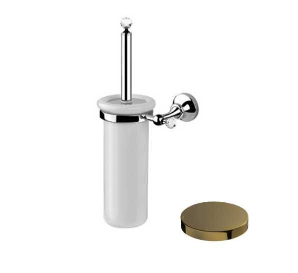 Akcesoria łazienkowe Retro szczotka WC wisząca z kryształem Swarovskiego Giulini Ibisco Crystal RG1133/S złoty