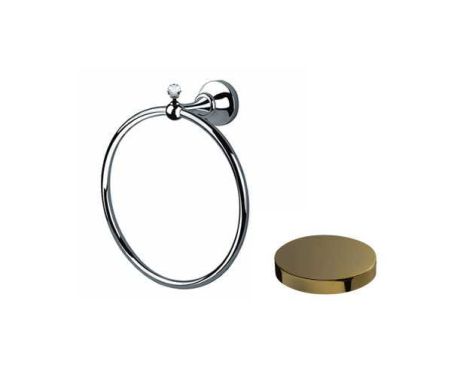 Przejdź do produktu Akcesoria łazienkowe Retro wieszak typu Ring z kryształem Swarovskiego  Giulini Ibisco Crystal RG1118/S złoty
