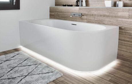 Przejdź do produktu Wanna narożna 184x84 cm z podświetleniem LED Riho Desire Corner LED prawa B087002005 biały połysk