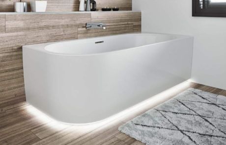Przejdź do produktu Wanna narożna 184x84 cm z podświetleniem LED Riho Desire Corner LED lewa B088002005 biały połysk