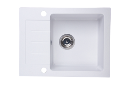 Zlewozmywak granitowy jednokomorowy 58x45 cm z baterią kuchenną Snake Darfor DG014+SN05B