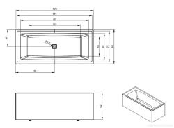 Wanna prostokątna 180x80 cm Riho Still Square Elite BD11