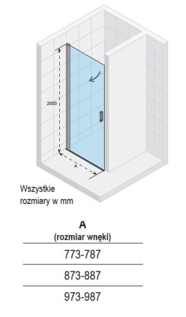 Przejdź do produktu Drzwi prysznicowe wnękowe 90 cm Riho Novik Z101 GZ1090000 chrom