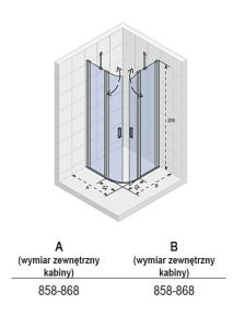 Kabina prysznicowa półokrągła 90x90 cm Riho Novik Z309 GZ9090090 chrom