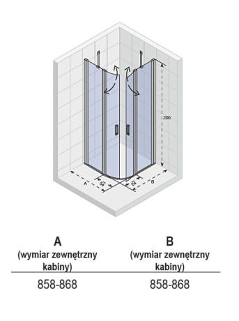 Przejdź do produktu Kabina prysznicowa półokrągła 90x90 cm Riho Novik Z309 G003027120 chrom